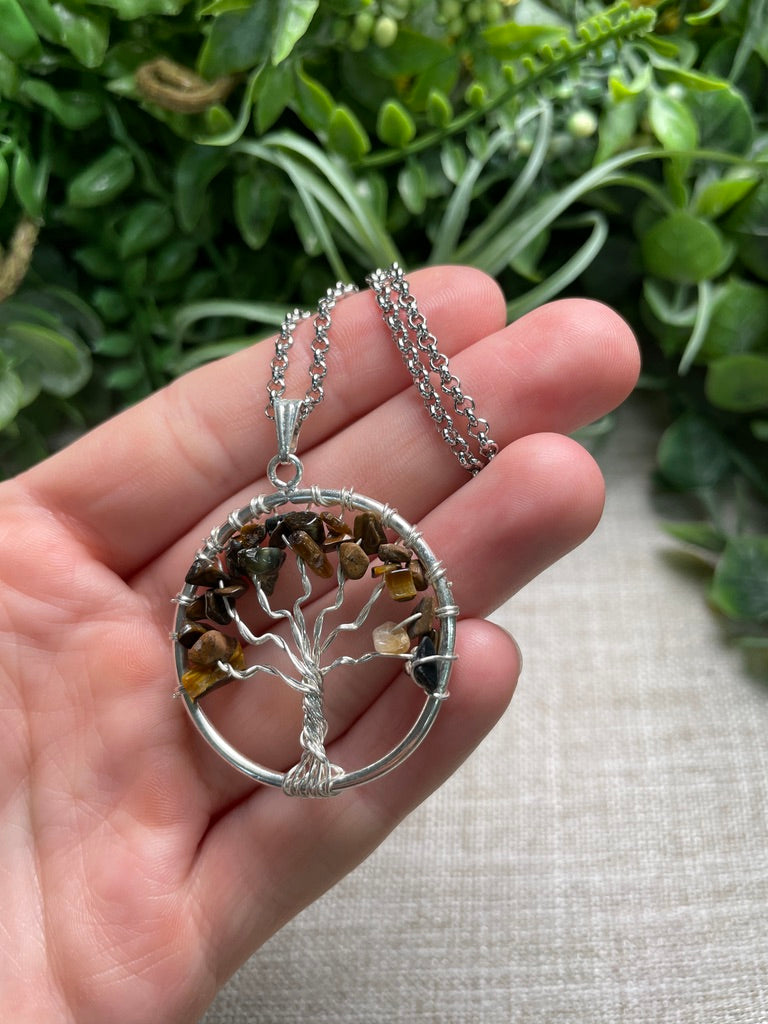 Tigers Eye Tree of Life Necklace