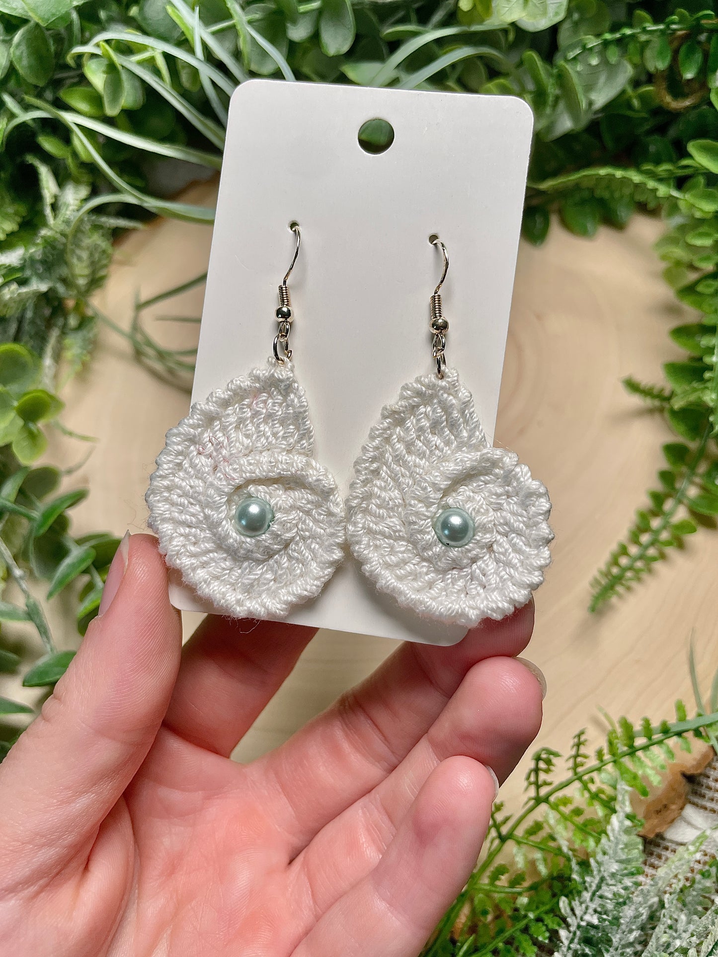 Hand Crocheted Nautilus Earrings