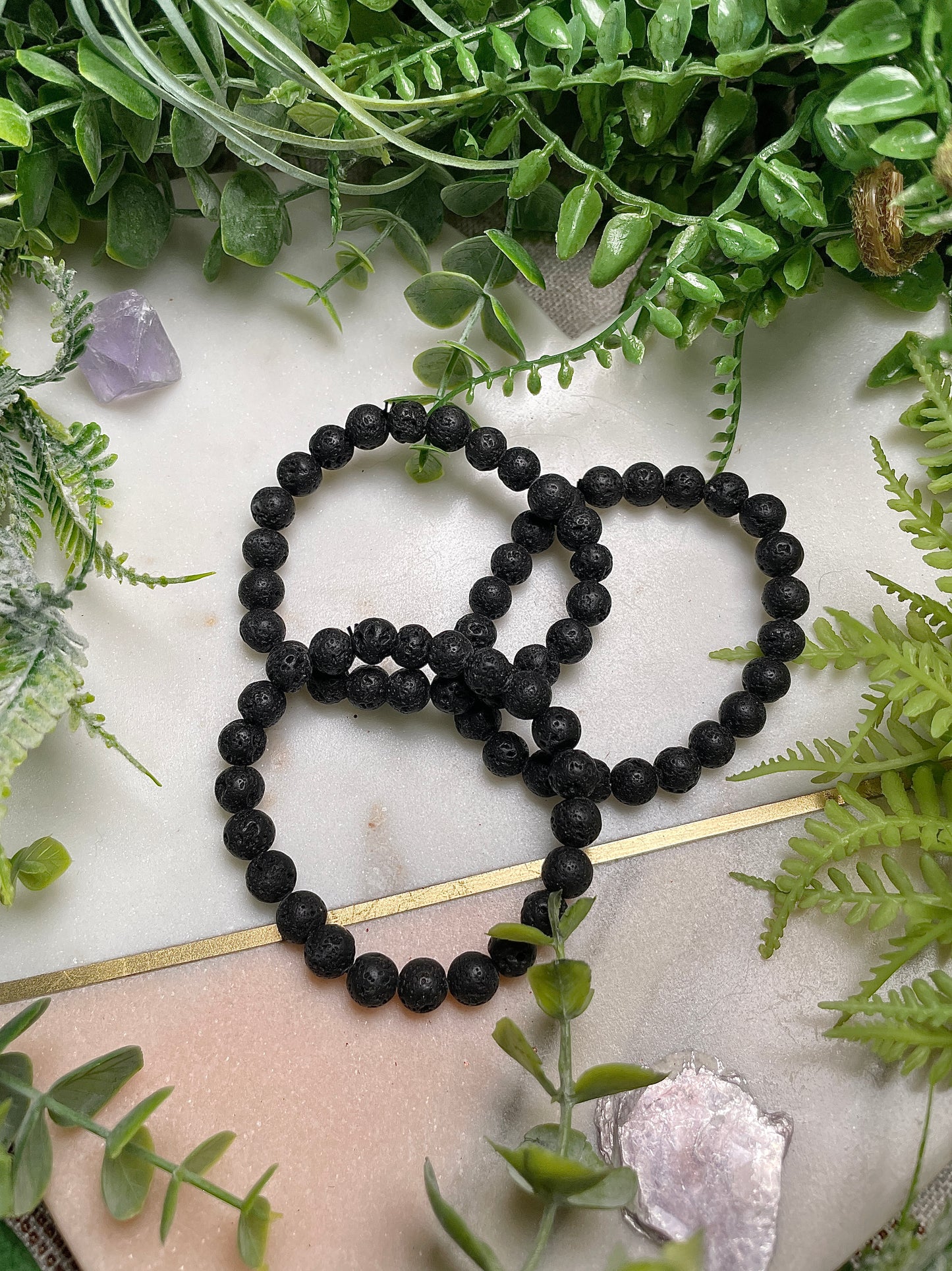 8mm Beaded Lava Rock Bracelet
