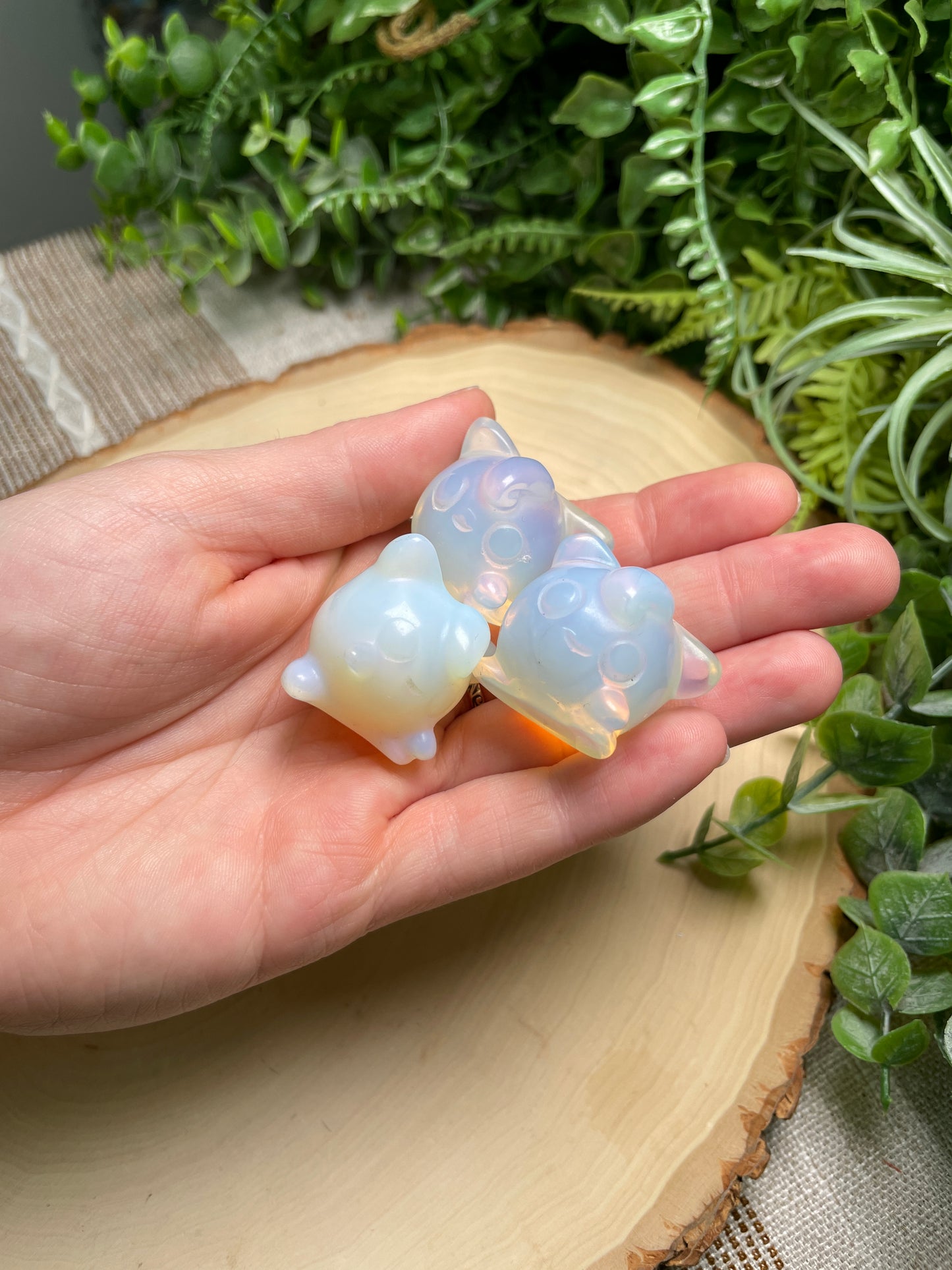 Crystal Jigglypuff (dark moss agate available)
