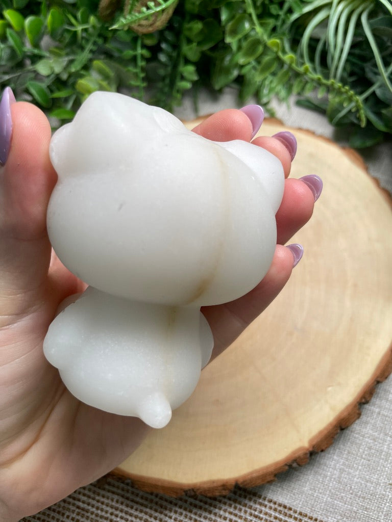 Synthetic White Jade Hello Kitty (chipped)