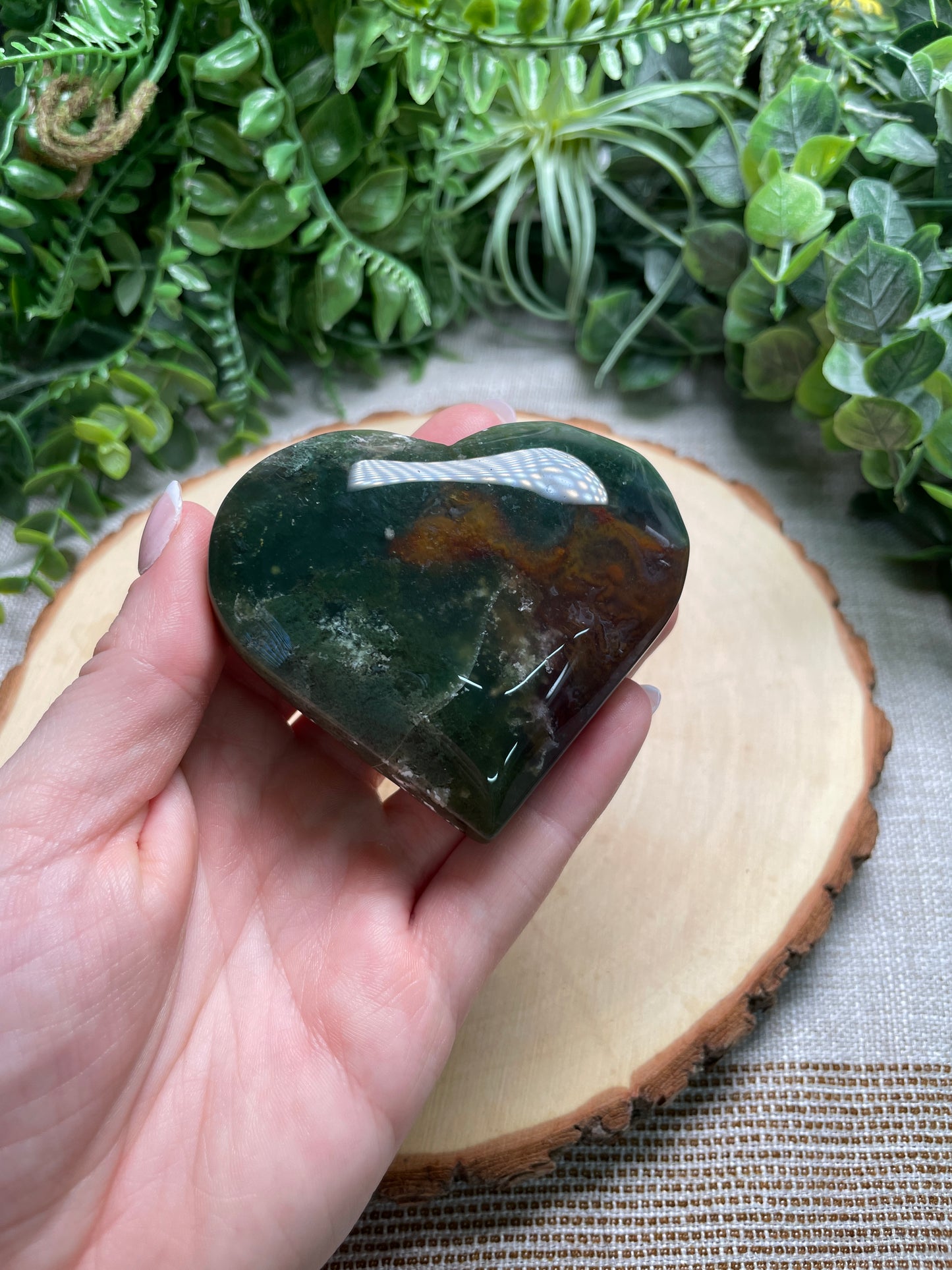 Moss Agate Heart