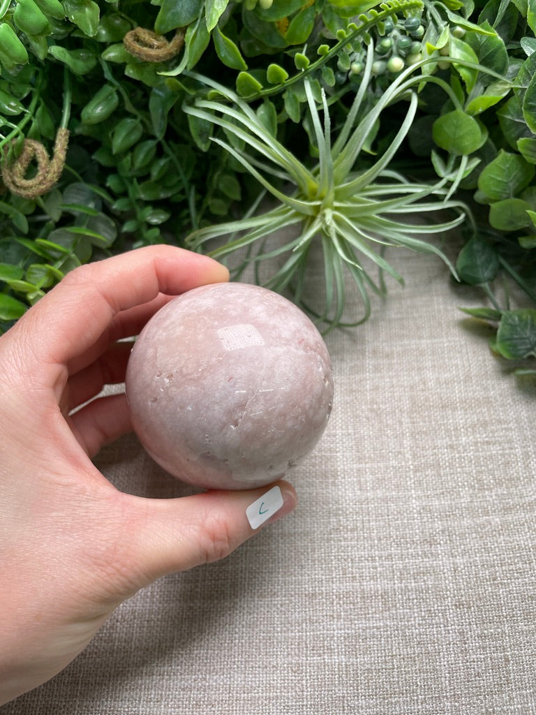 Flower Agate and Pink Amethyst Mix Sphere