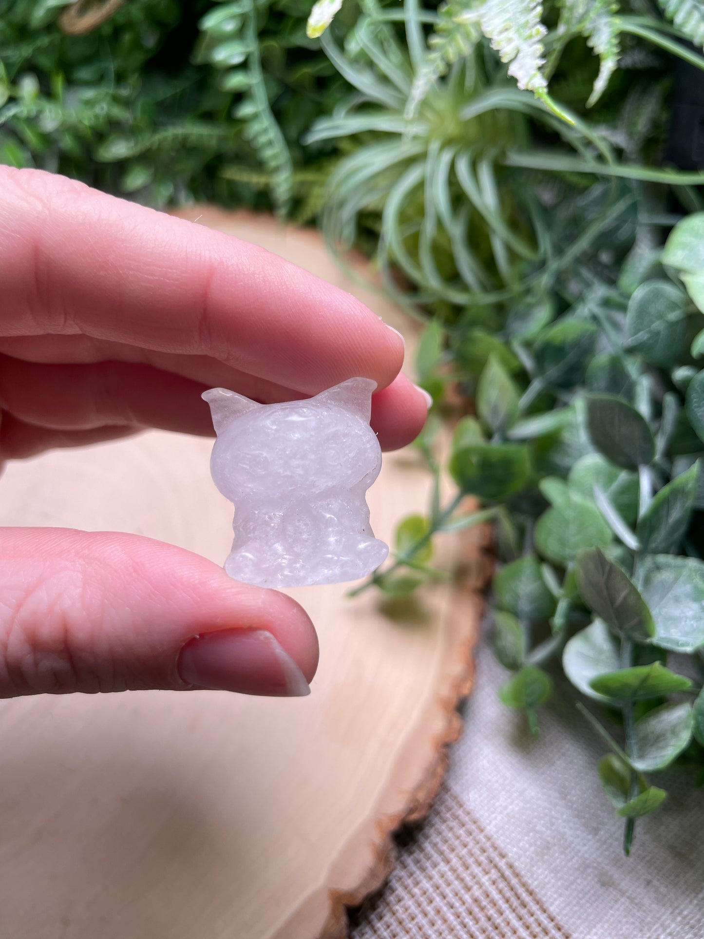 Crystal Kuromi from Hello Kitty (synthetic white jade available)