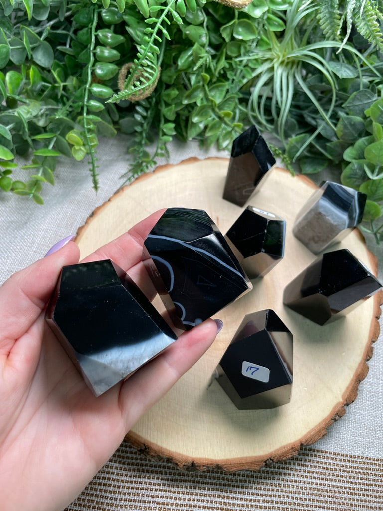 Black Agate Freeform Tower