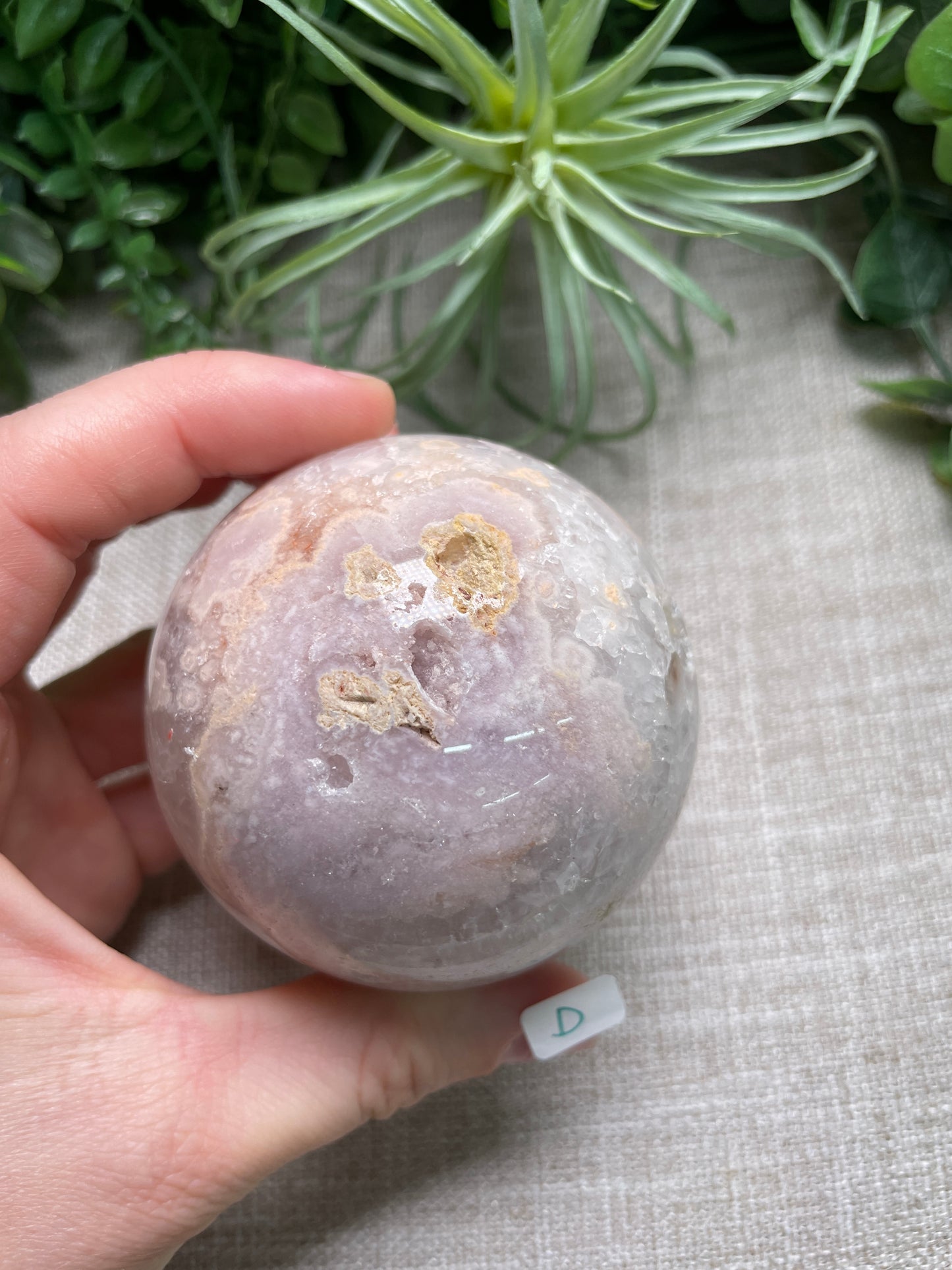 Flower Agate and Pink Amethyst Mix Sphere