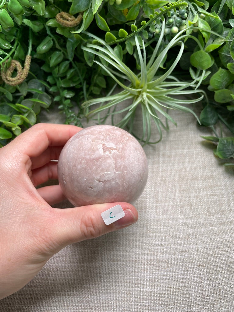 Flower Agate and Pink Amethyst Mix Sphere
