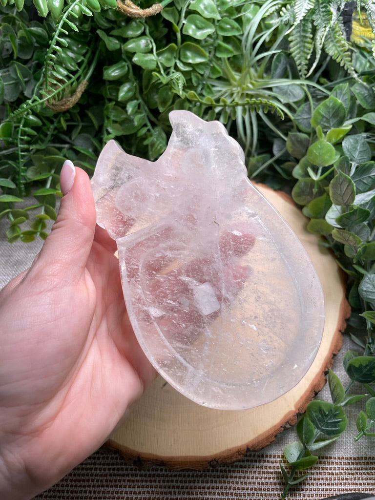Clear Quartz Owl Dish