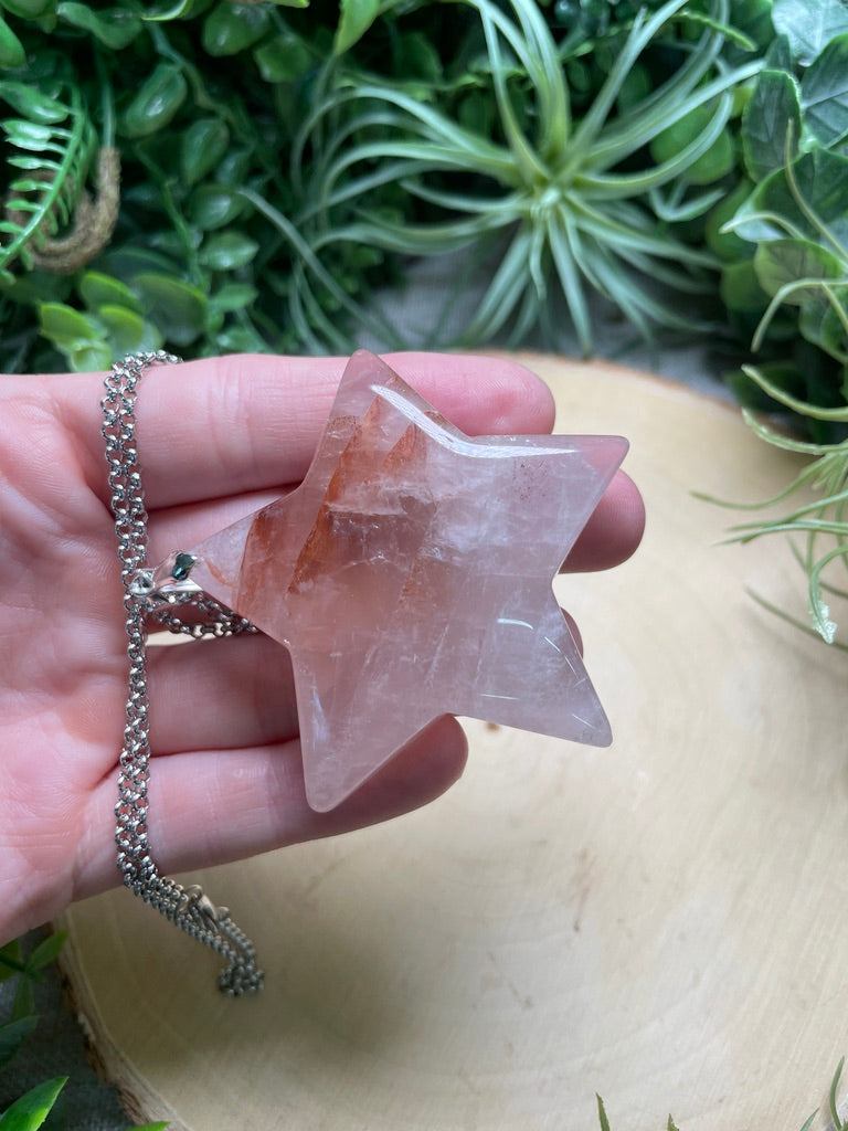 Chunky Fire Quartz Star Necklace