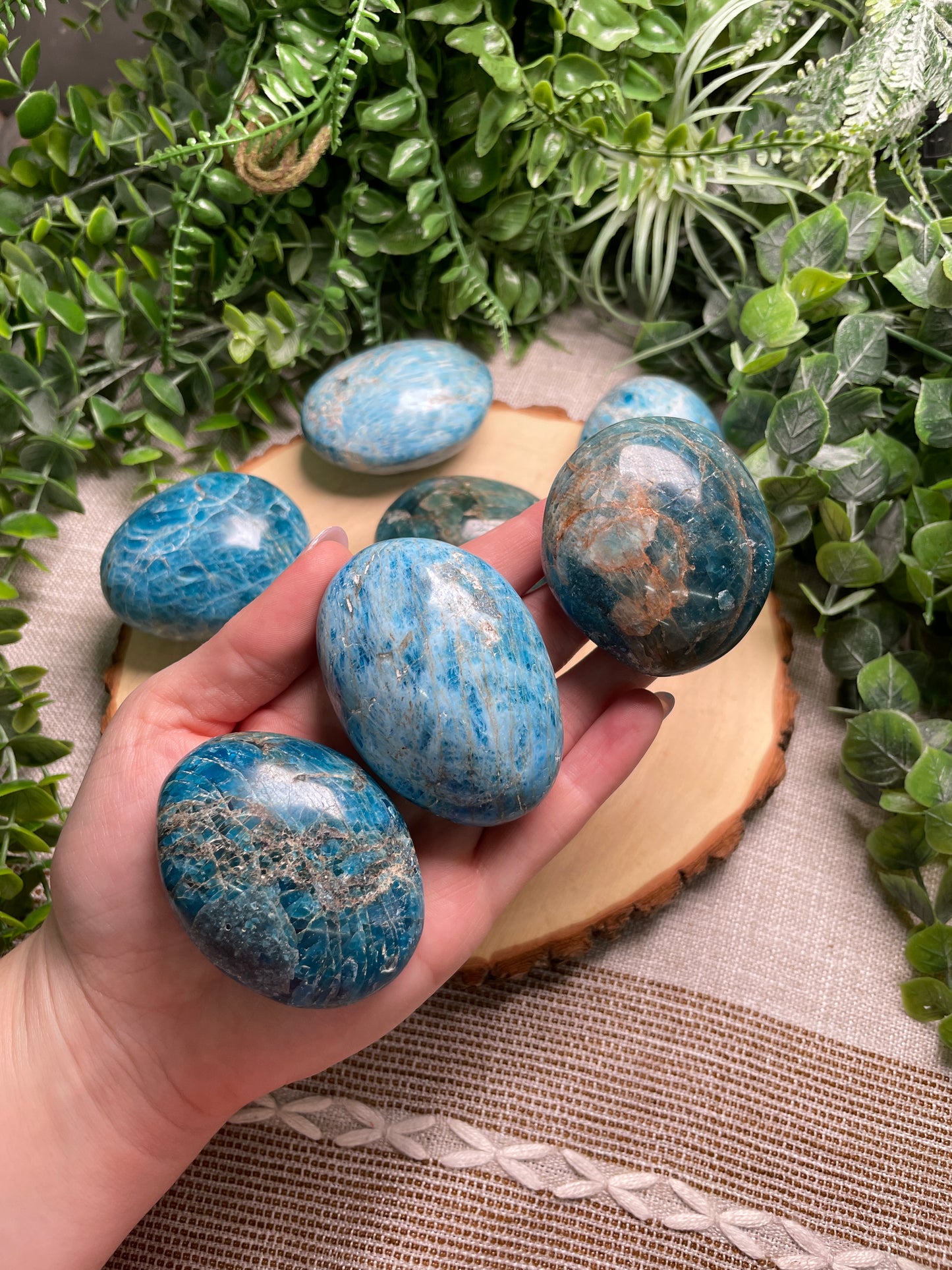 Blue Apatite Palm Stone