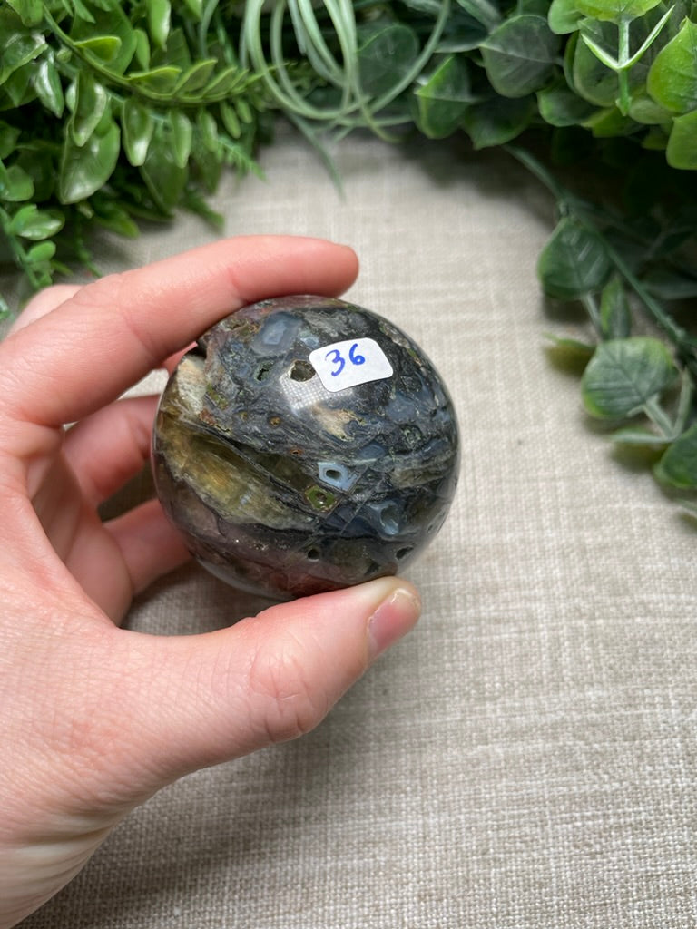 Yellow Fluorite and Sphalerite Sphere