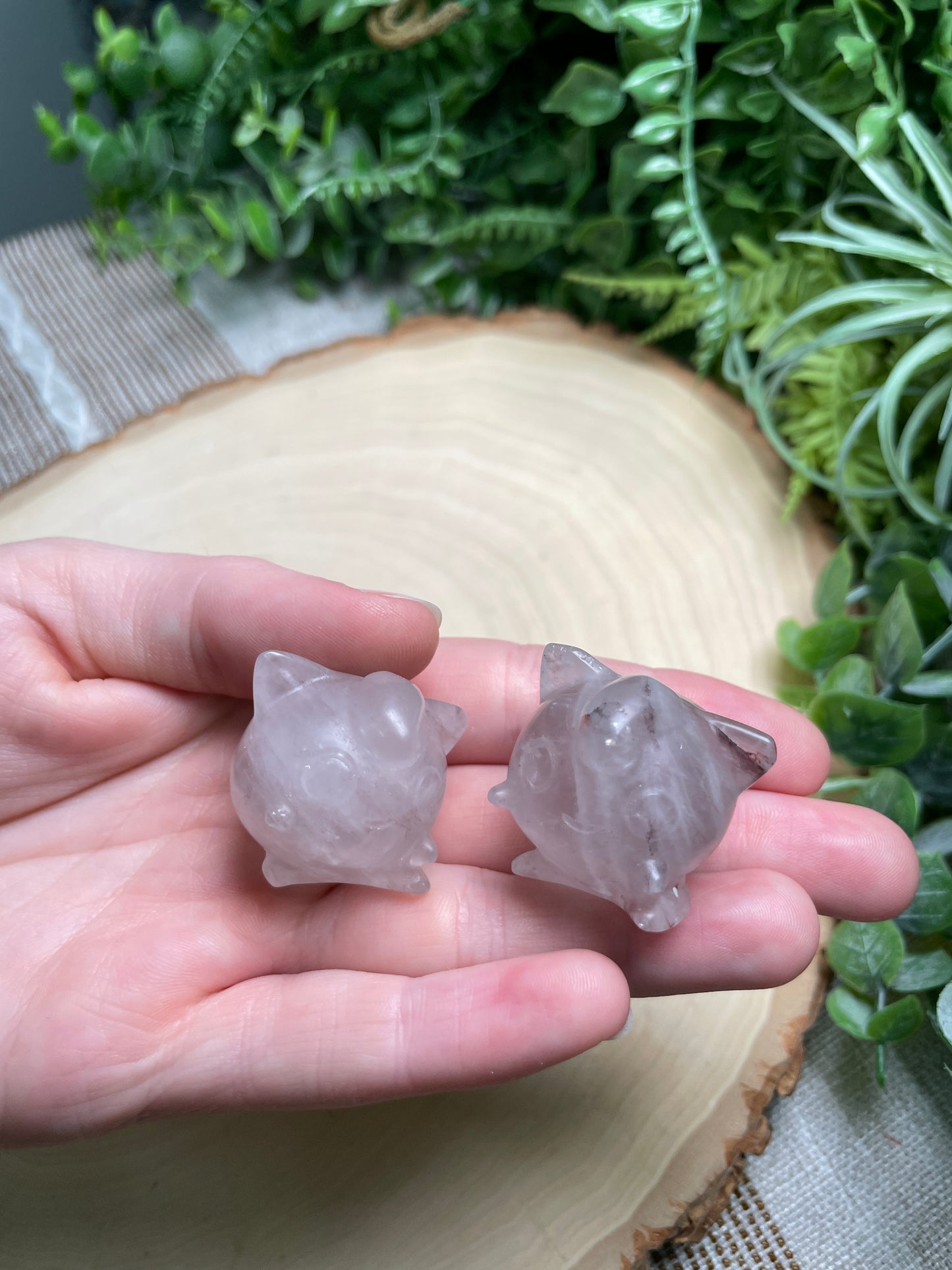Crystal Jigglypuff (dark moss agate available)