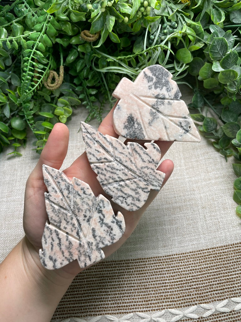 Pink Zebra Jasper Leaf