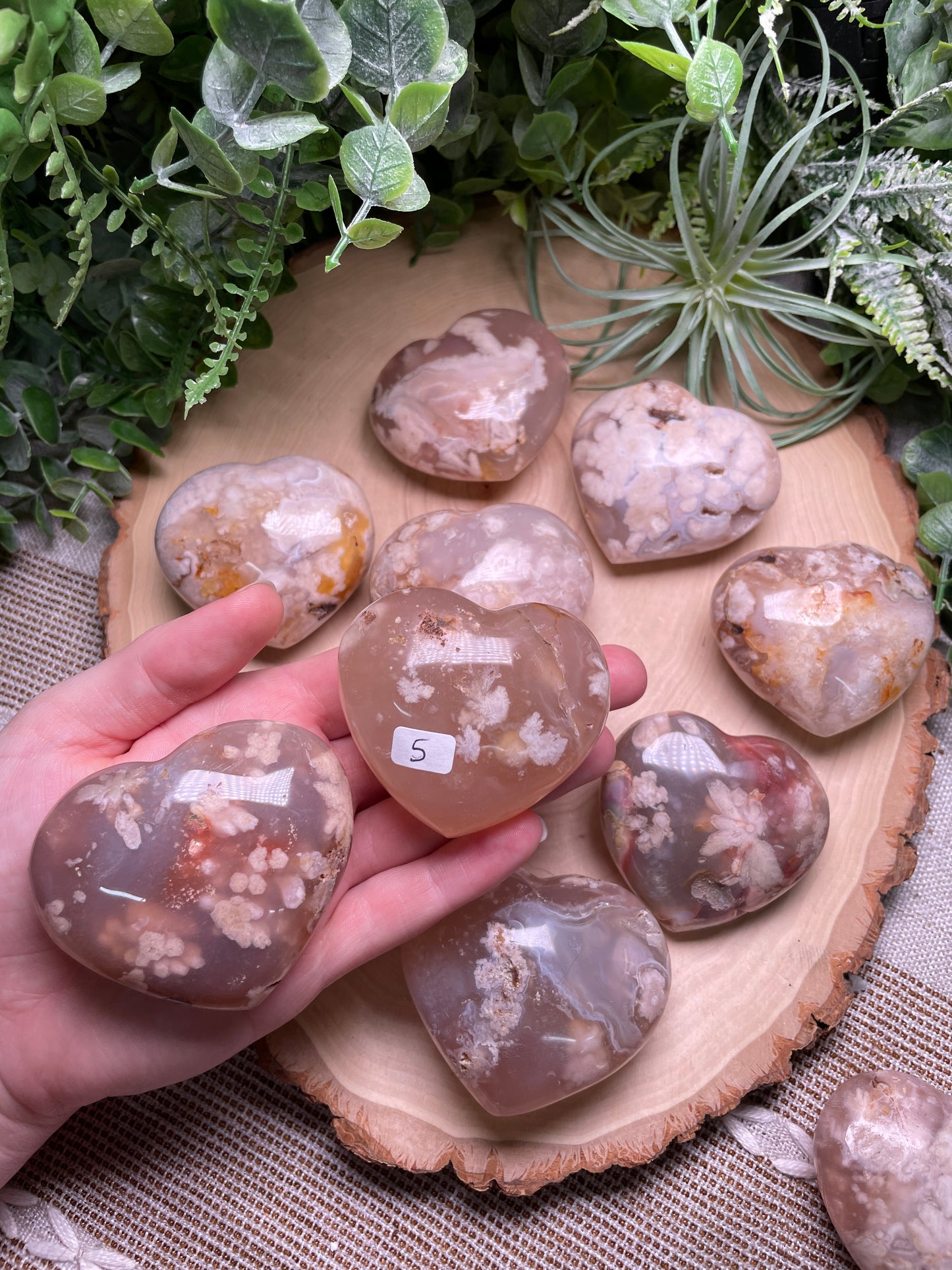 Flower Agate Heart