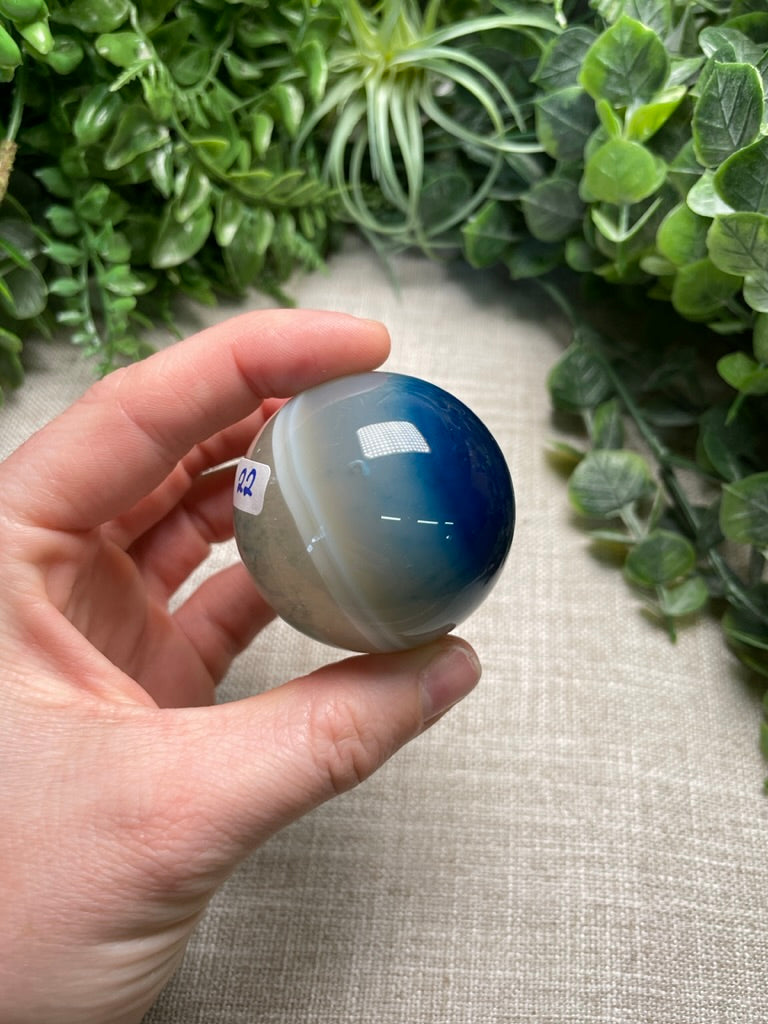 Dyed Blue Agate Sphere