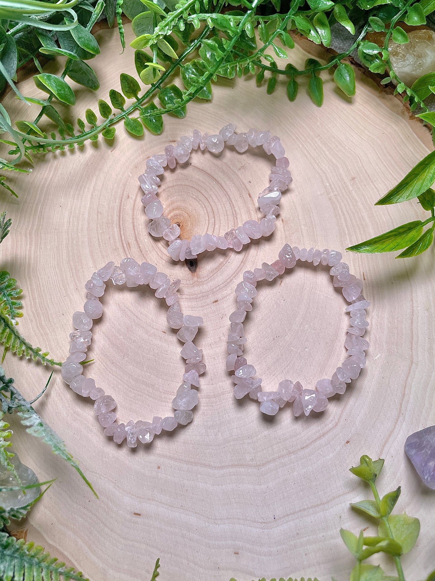 Rose Quartz Chip Bracelet
