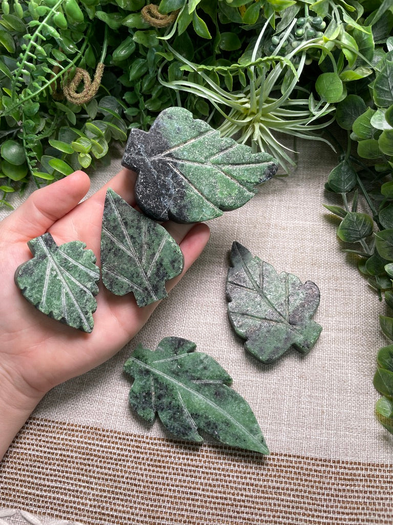 Ruby Zoisite Leaf