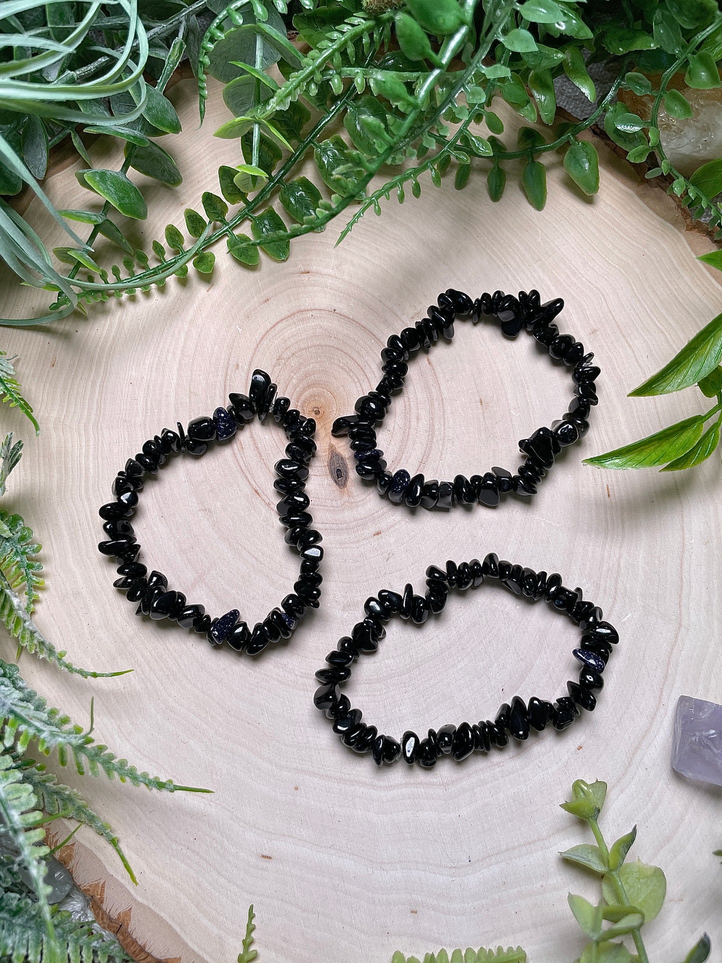 Obsidian Chip Bracelet