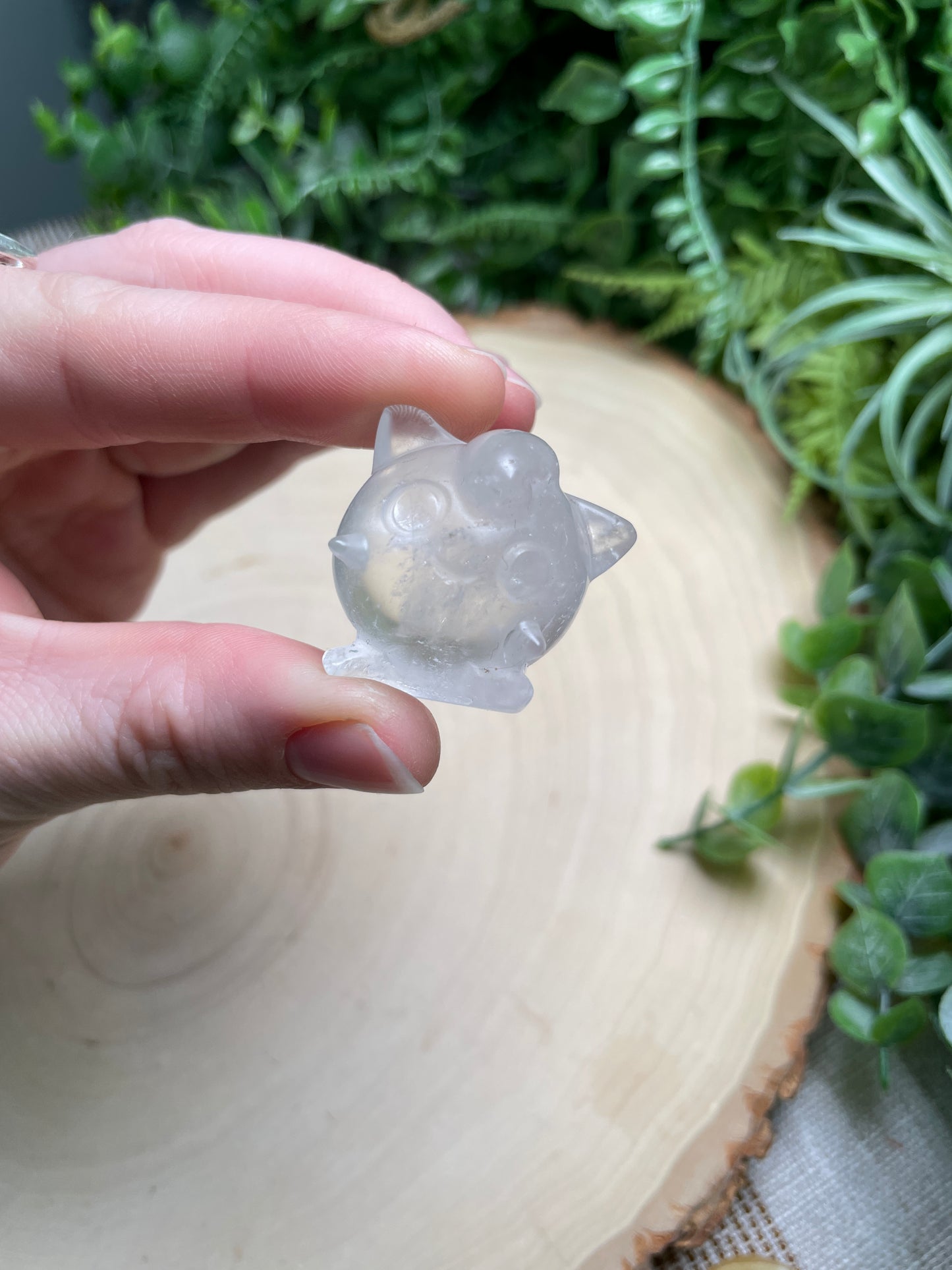 Crystal Jigglypuff (dark moss agate available)