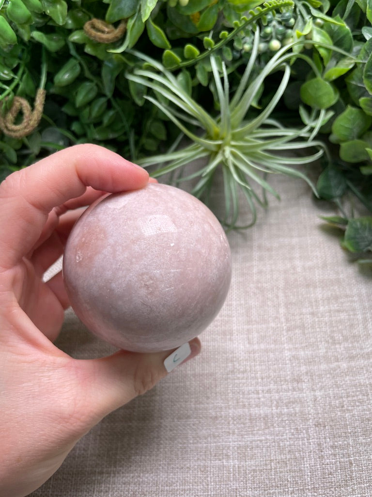 Flower Agate and Pink Amethyst Mix Sphere