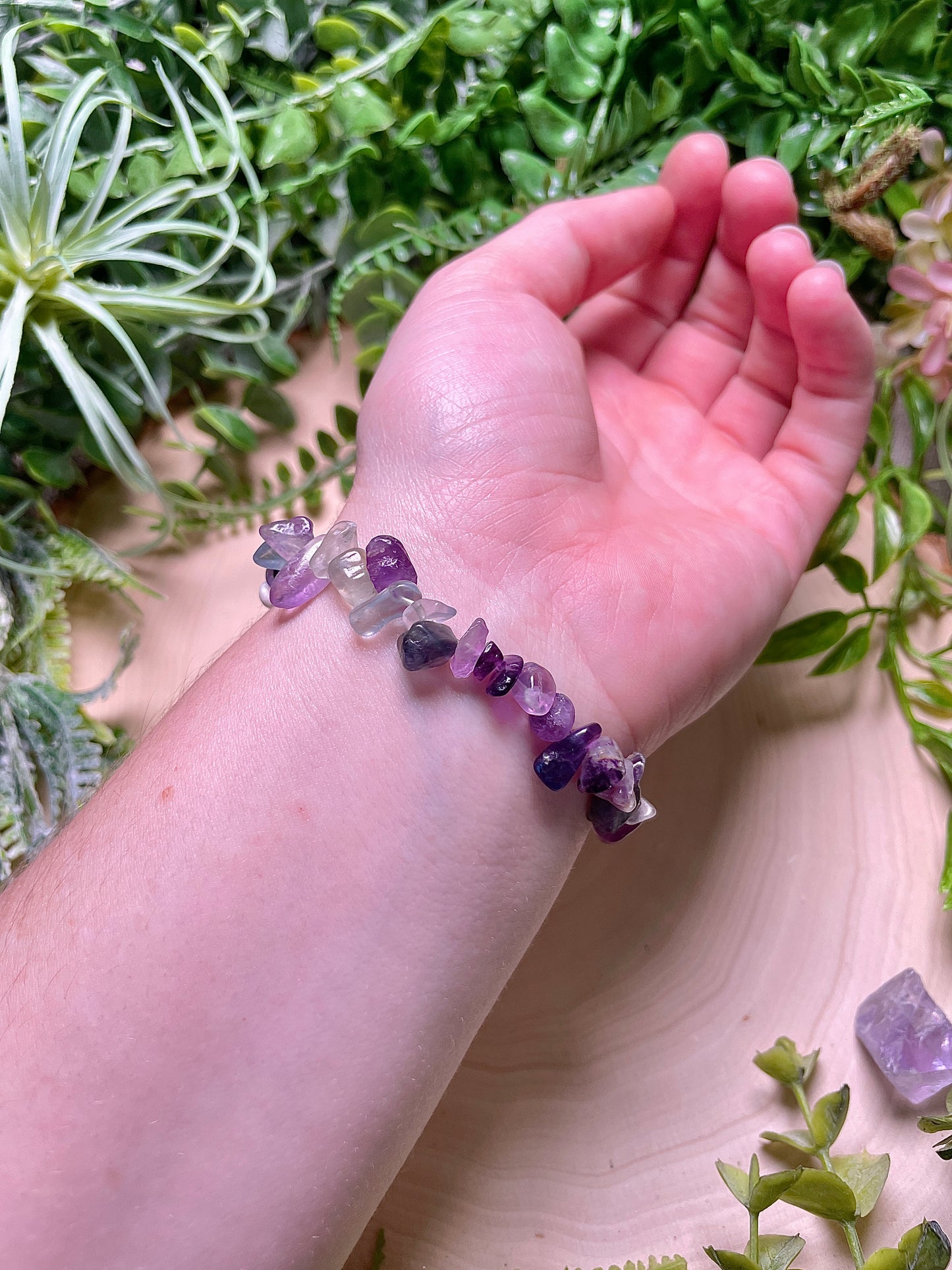 Rainbow Fluorite Chip Bracelet