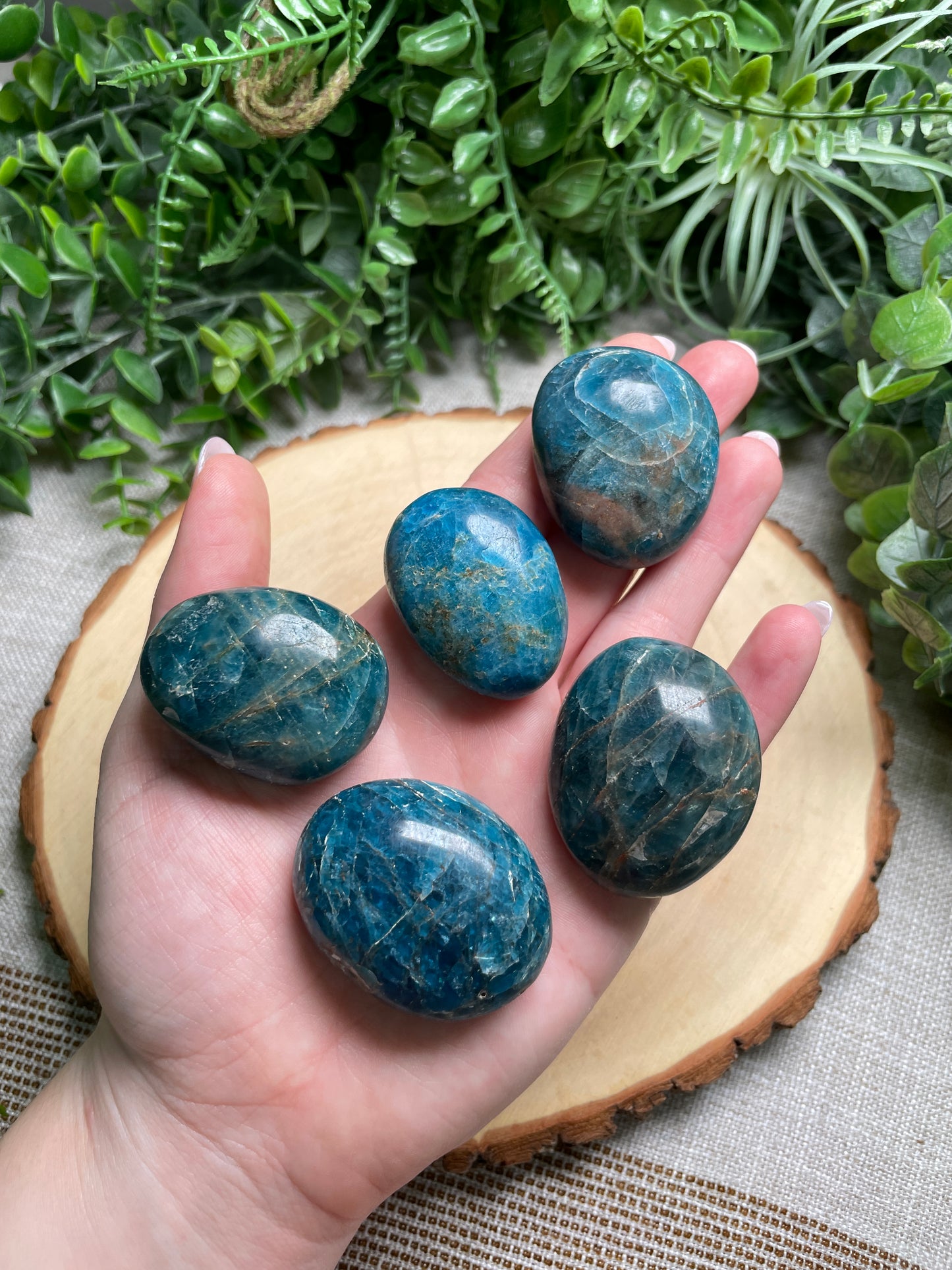 Blue Apatite Palm Stone