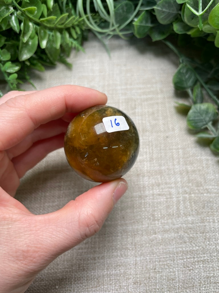 Yellow Fluorite and Sphalerite Sphere