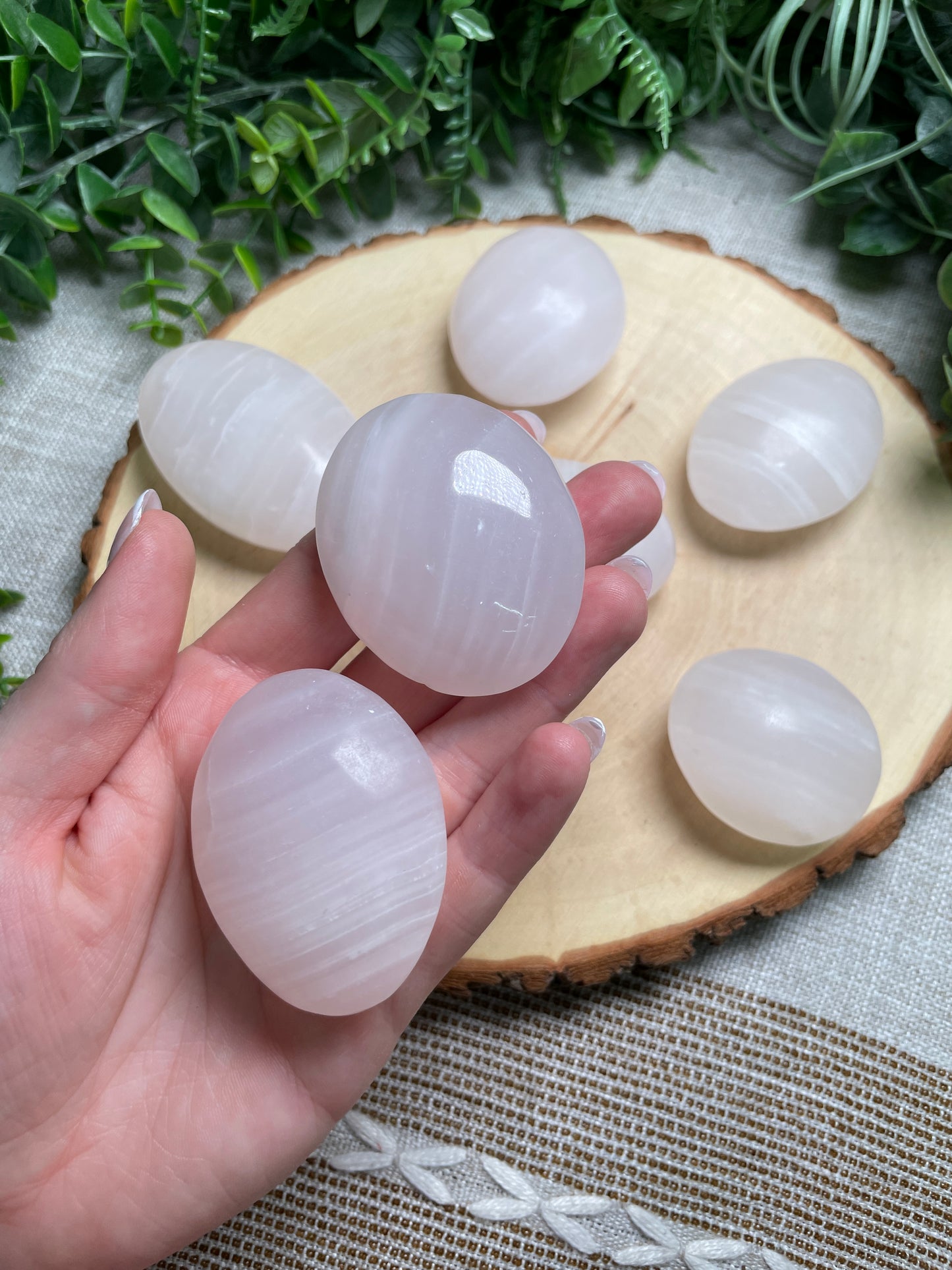Mango Calcite Palm Stone