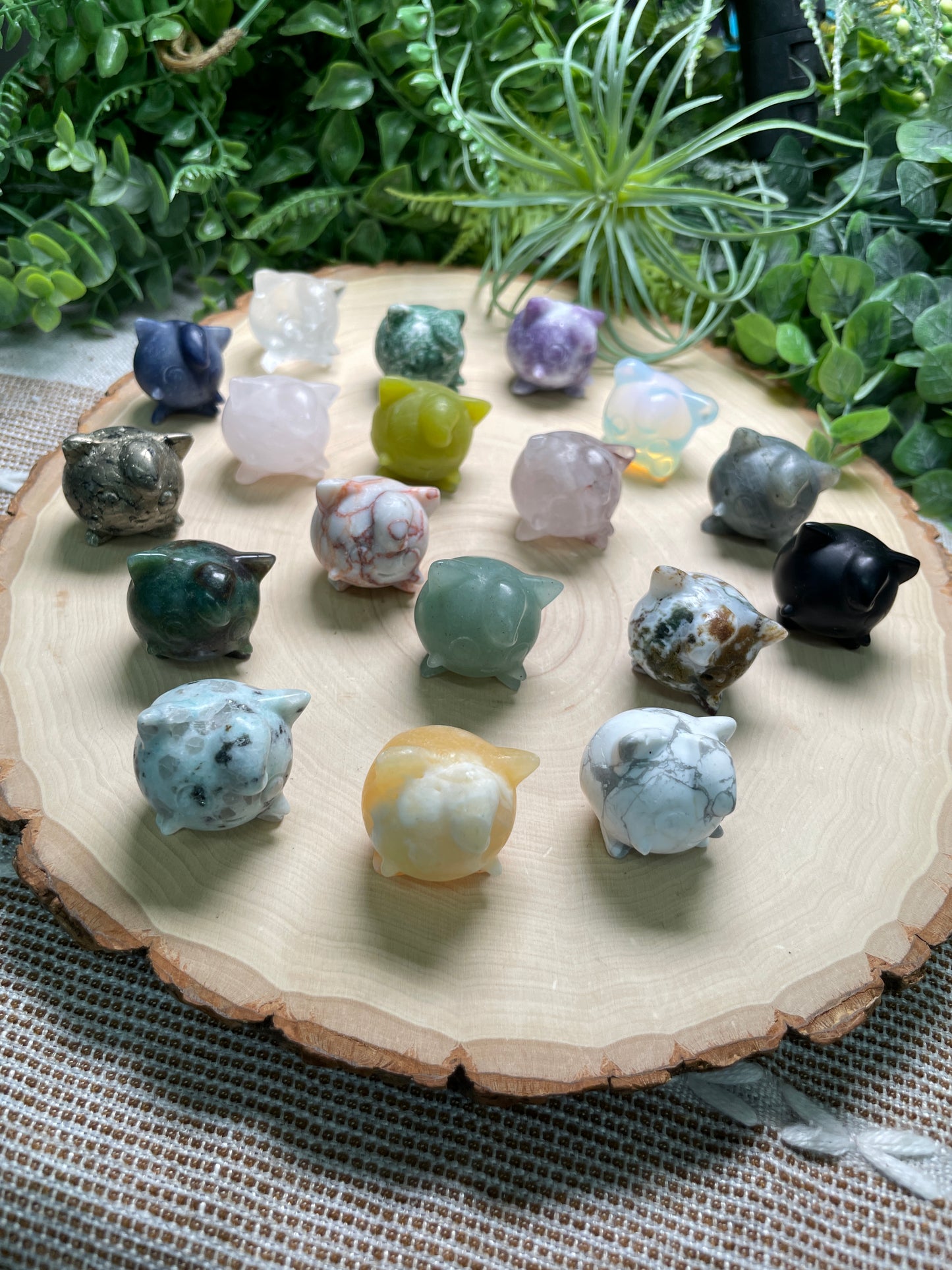 Crystal Jigglypuff (dark moss agate available)