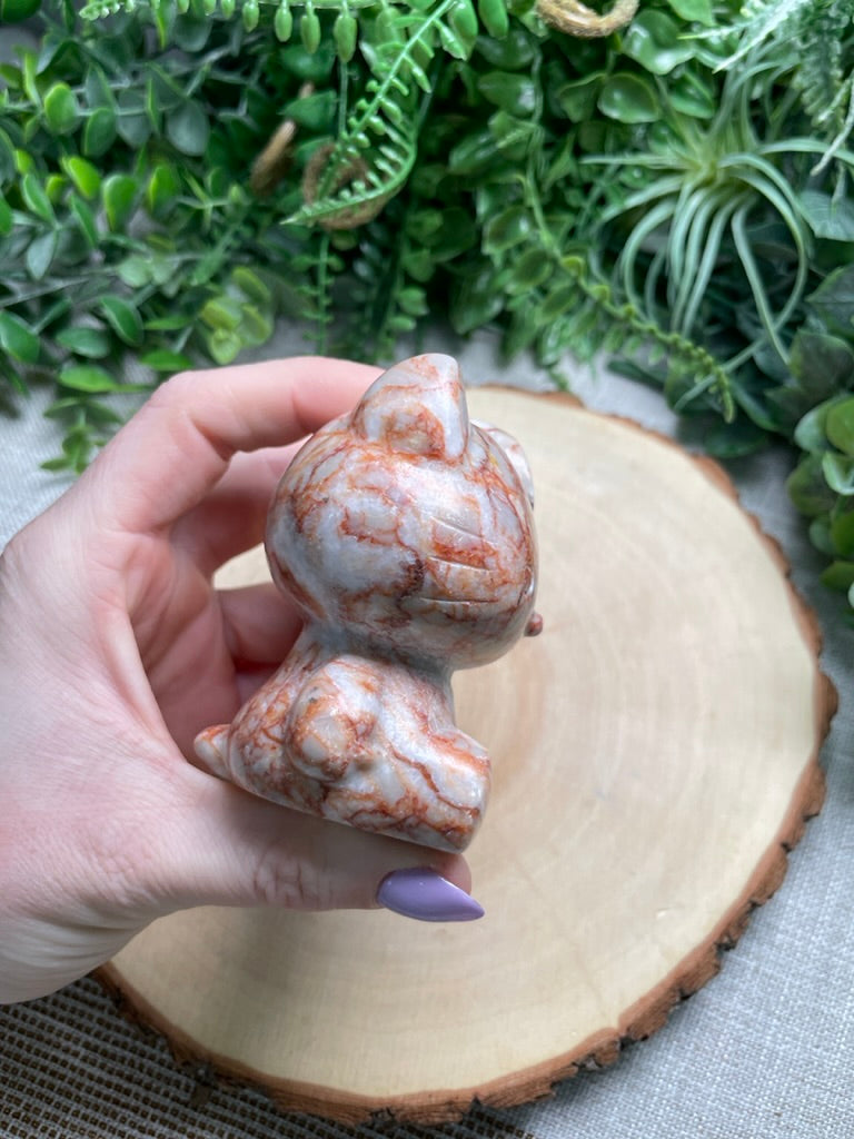 Red Vein Jasper Hello Kitty (chipped tail)