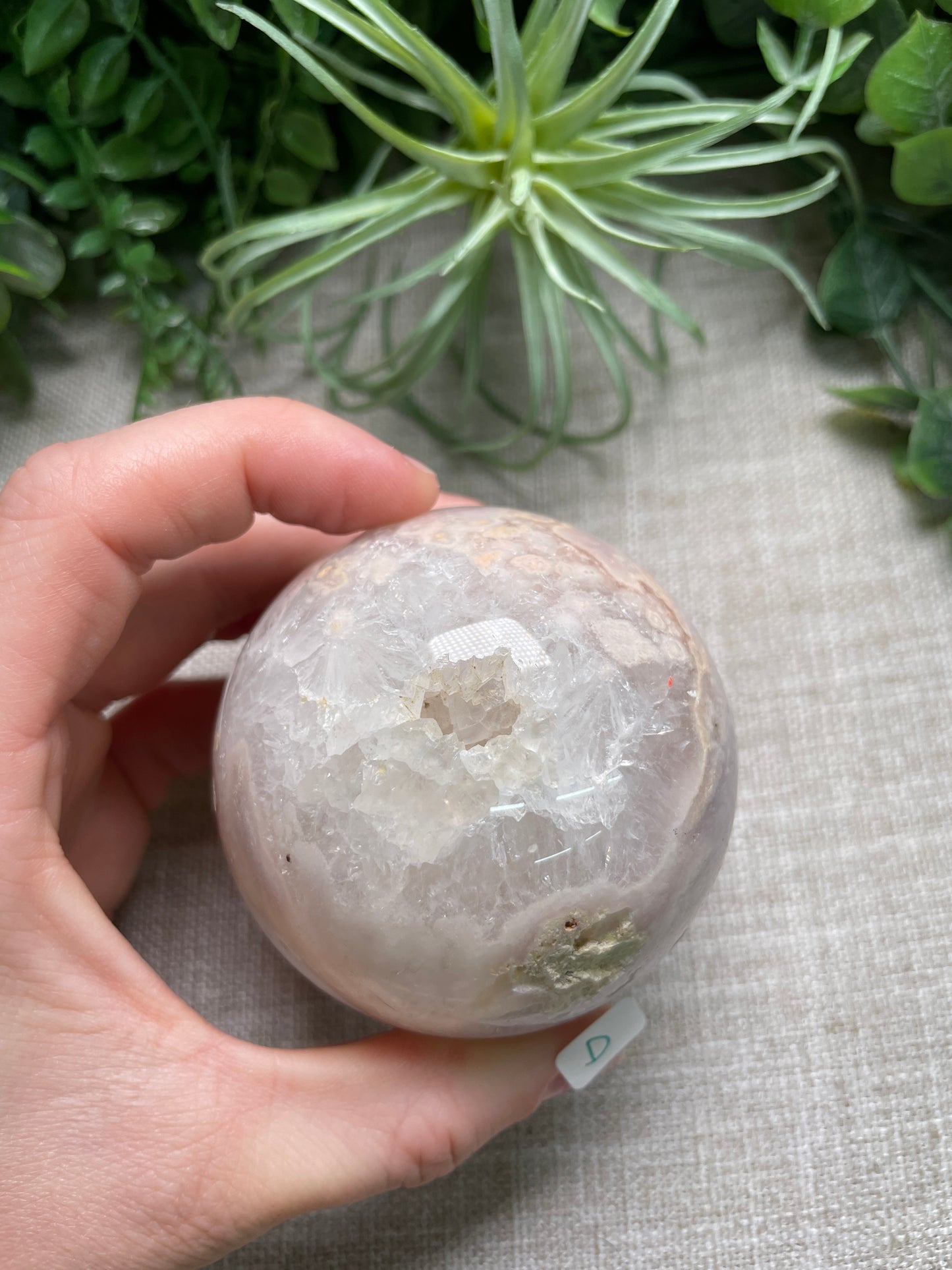 Flower Agate and Pink Amethyst Mix Sphere