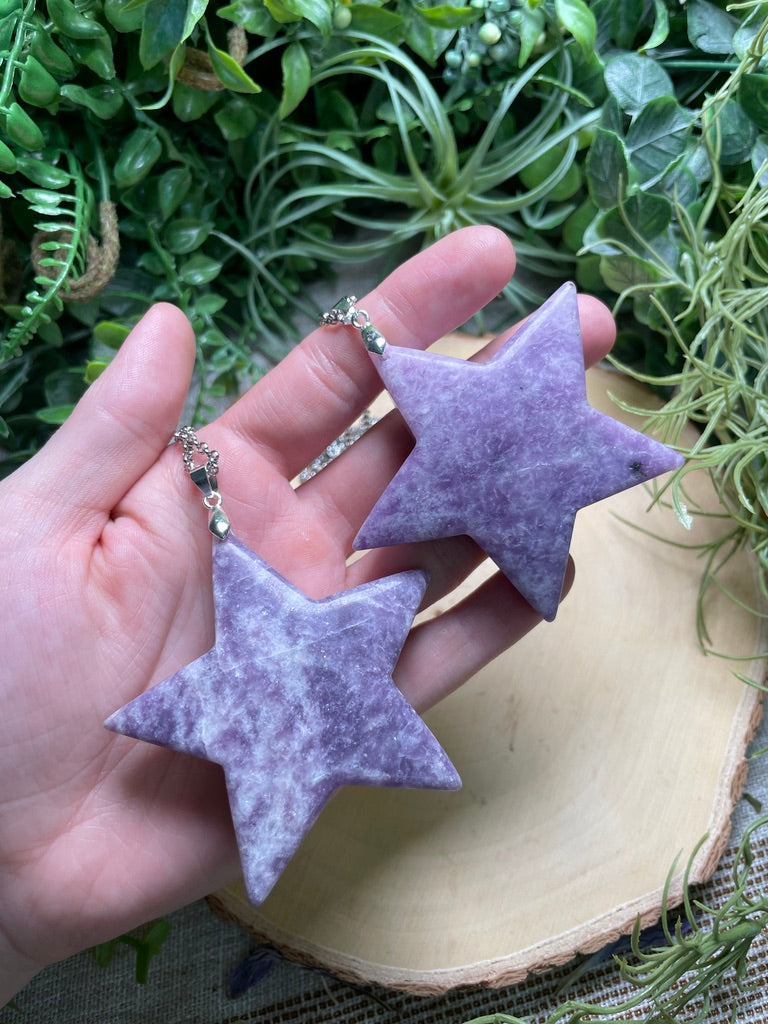 Chunky Lepidolite Star Necklace