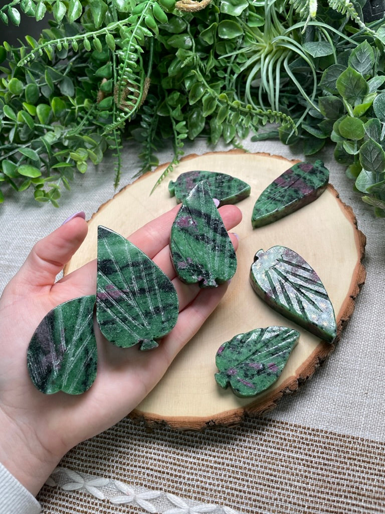 Ruby Zoisite Leaf