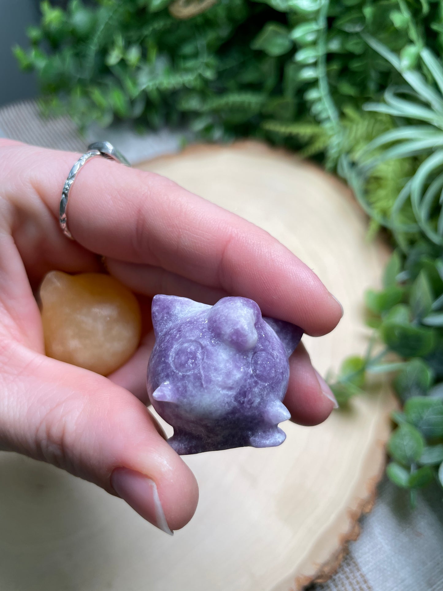 Crystal Jigglypuff (dark moss agate available)