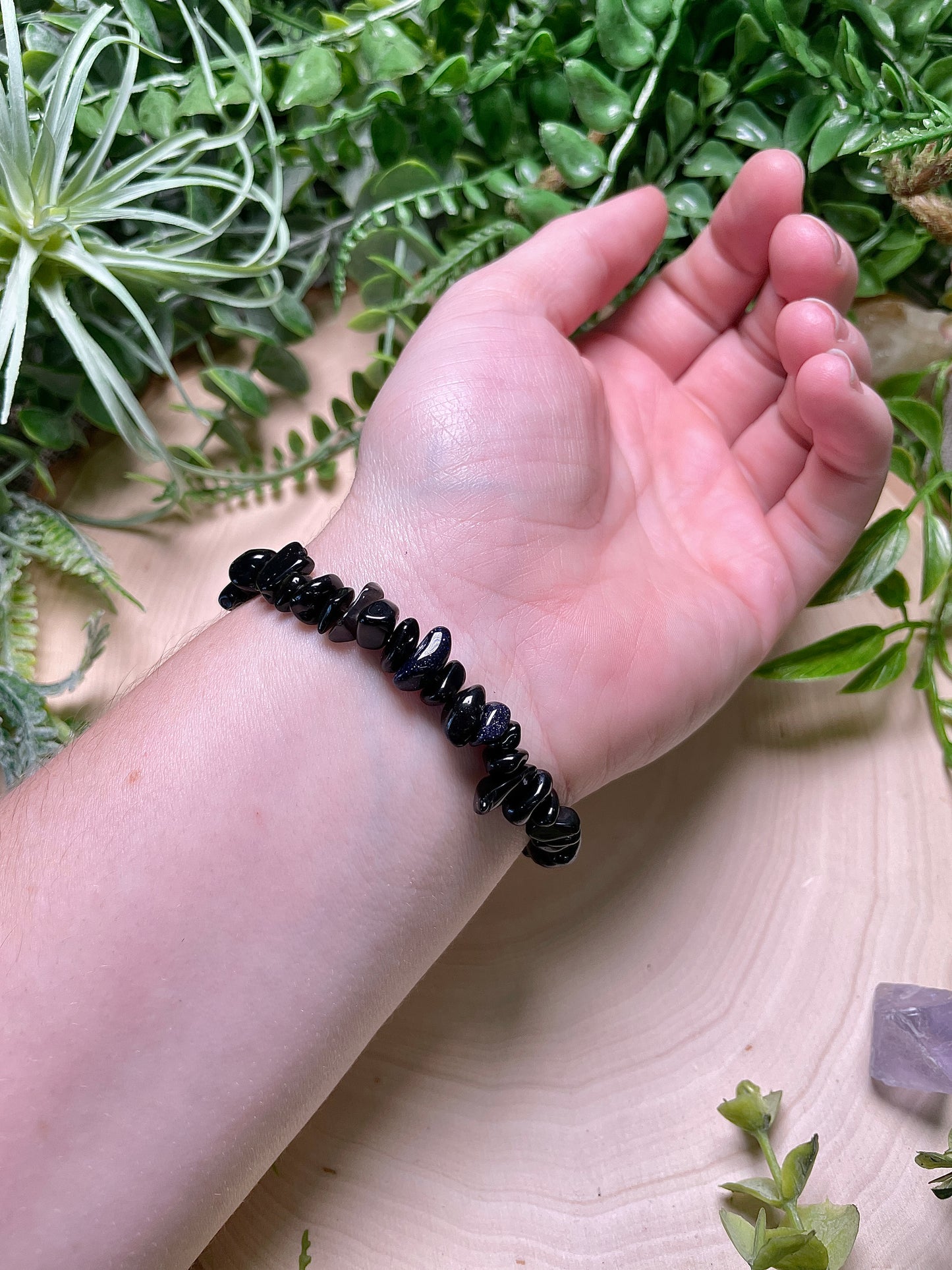 Obsidian Chip Bracelet