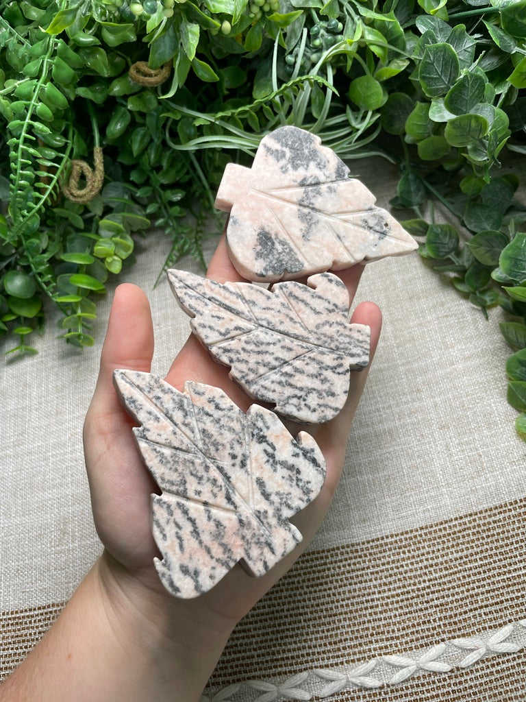 Pink Zebra Jasper Leaf