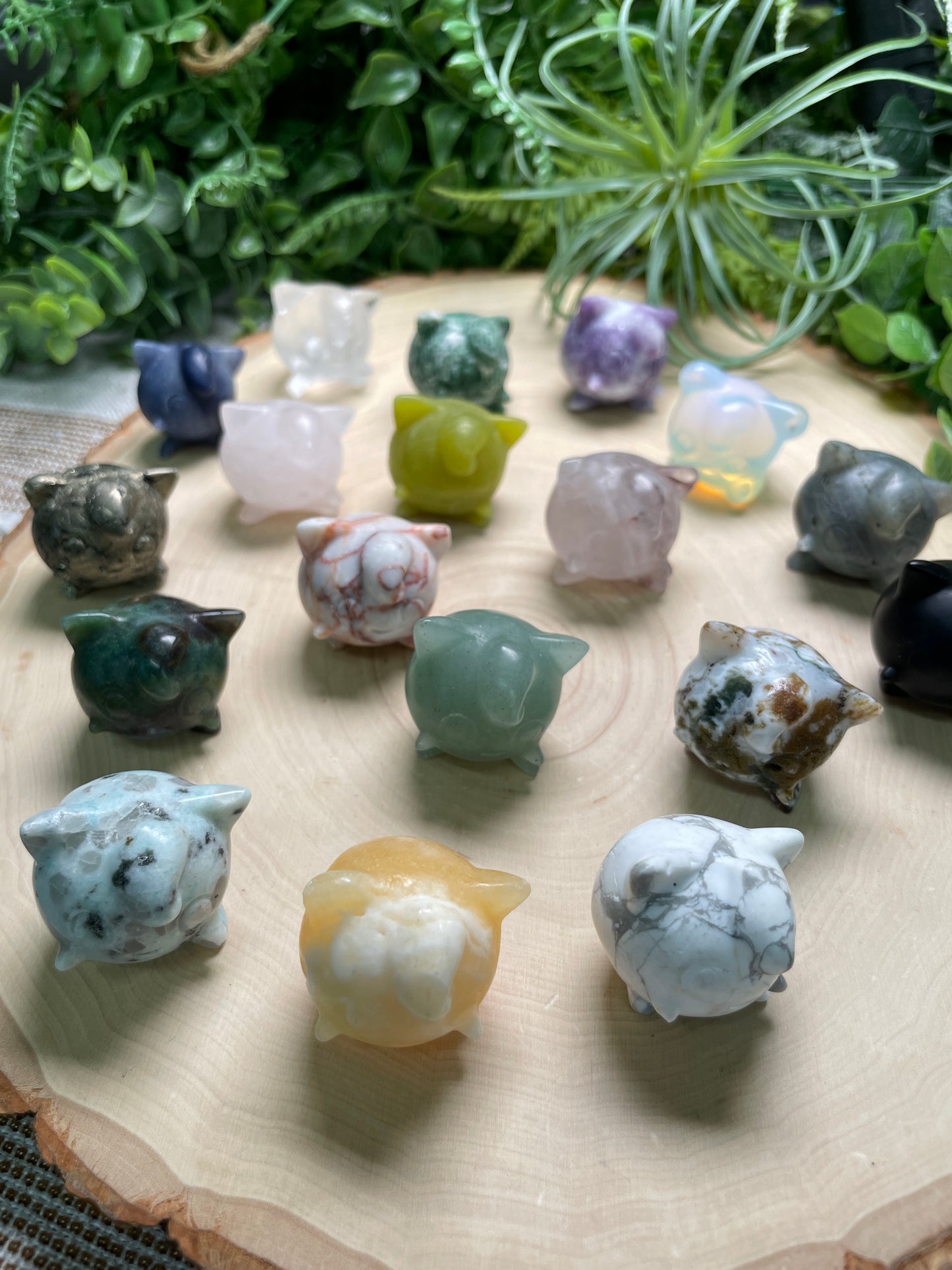 Crystal Jigglypuff (dark moss agate available)
