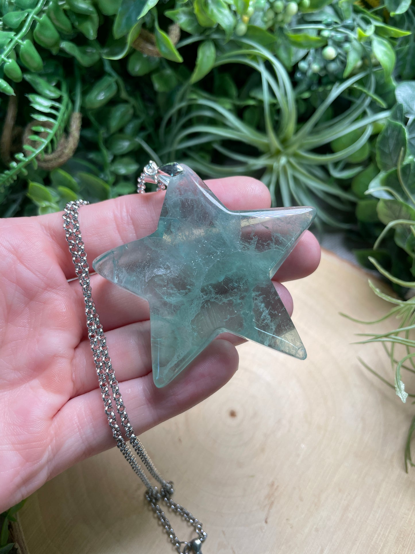 Chunky Fluorite Star Necklace