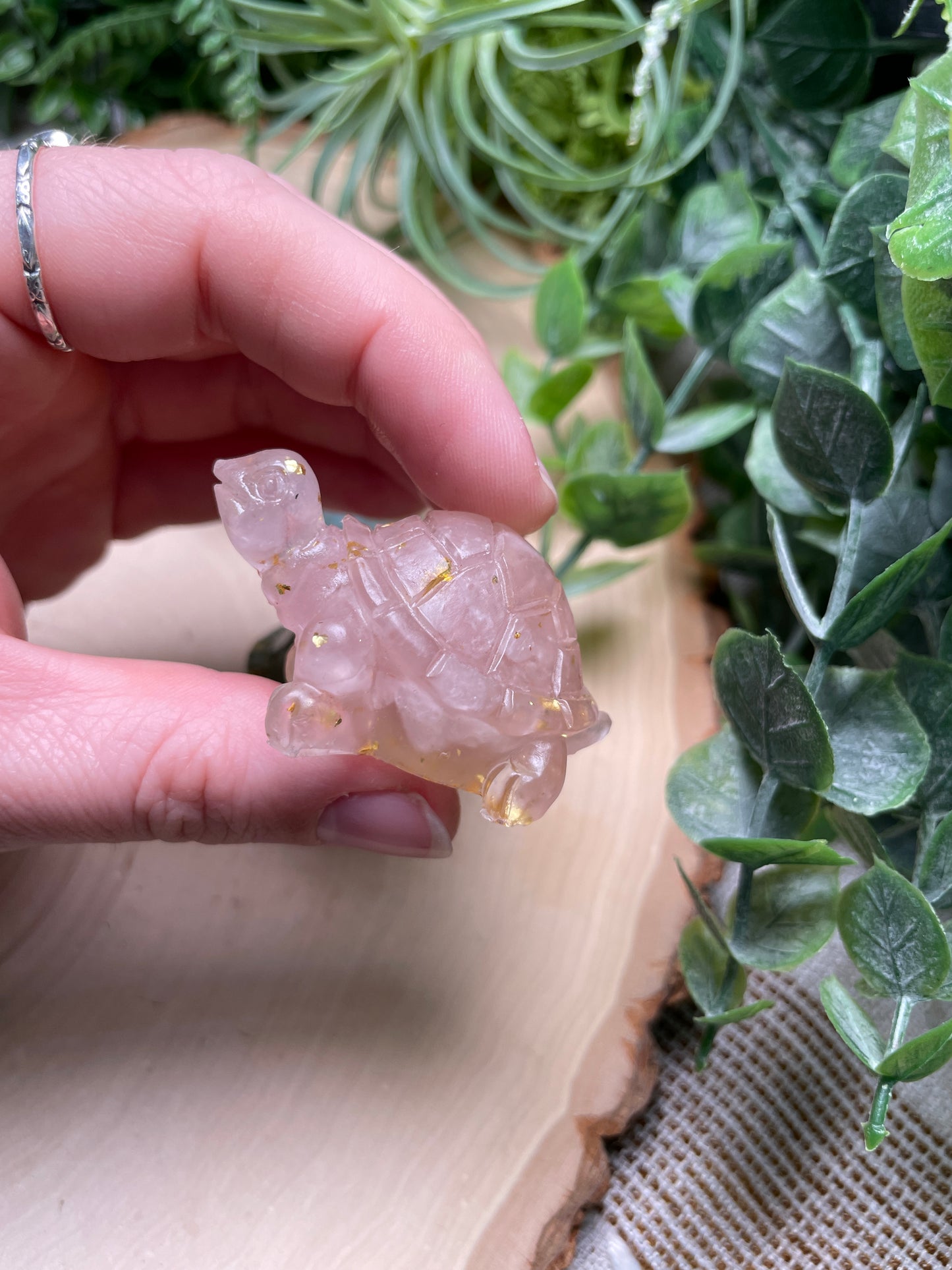 Resin Turtles with Crystal Chips