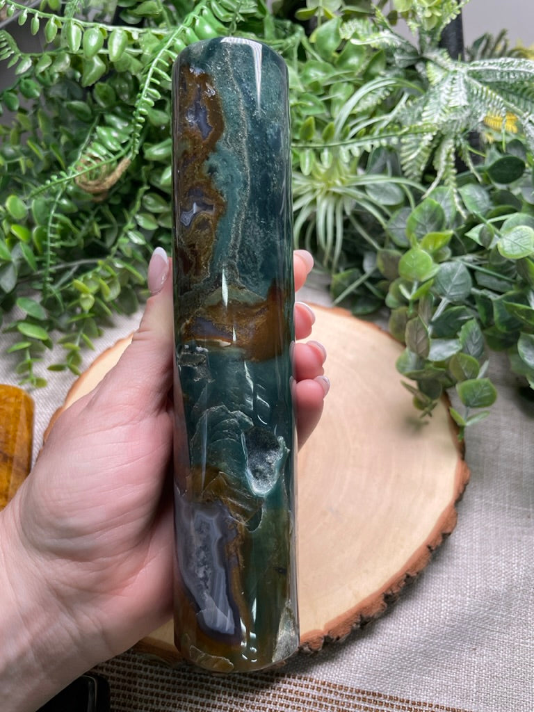 Moss Agate Cylinder