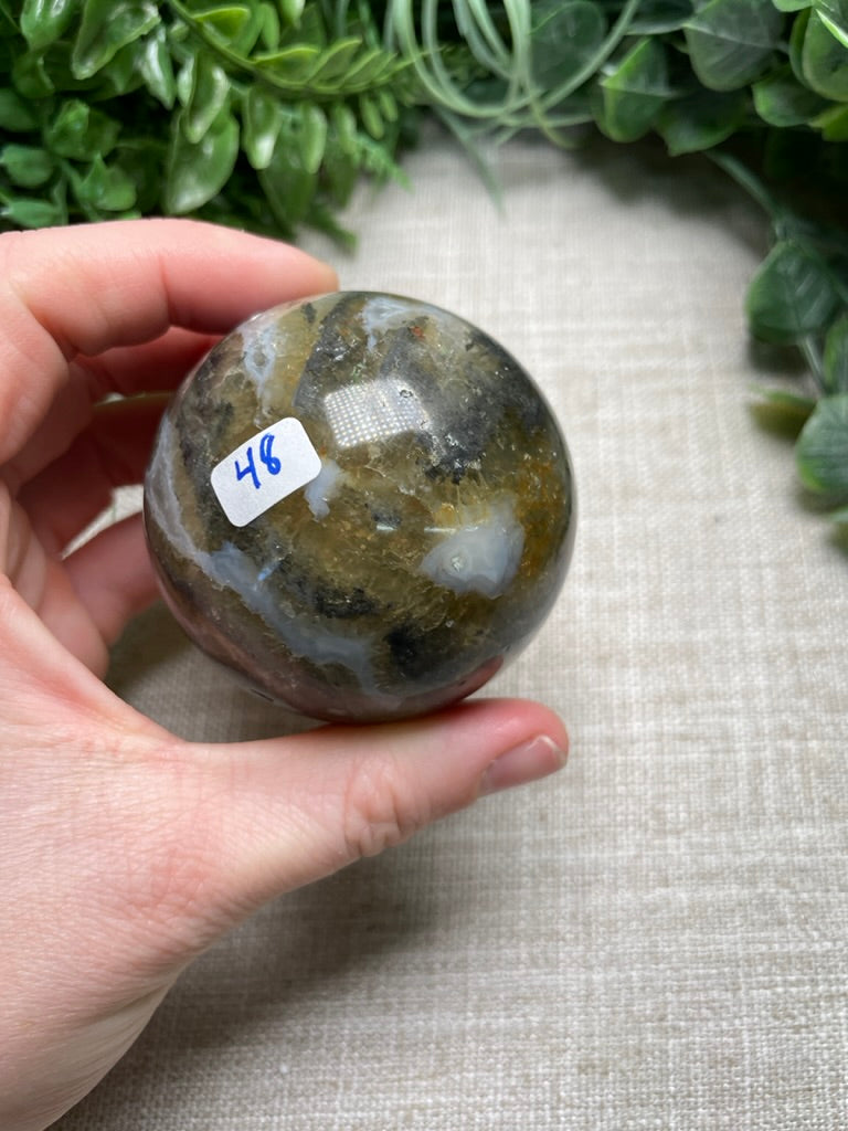 Yellow Fluorite and Sphalerite Sphere