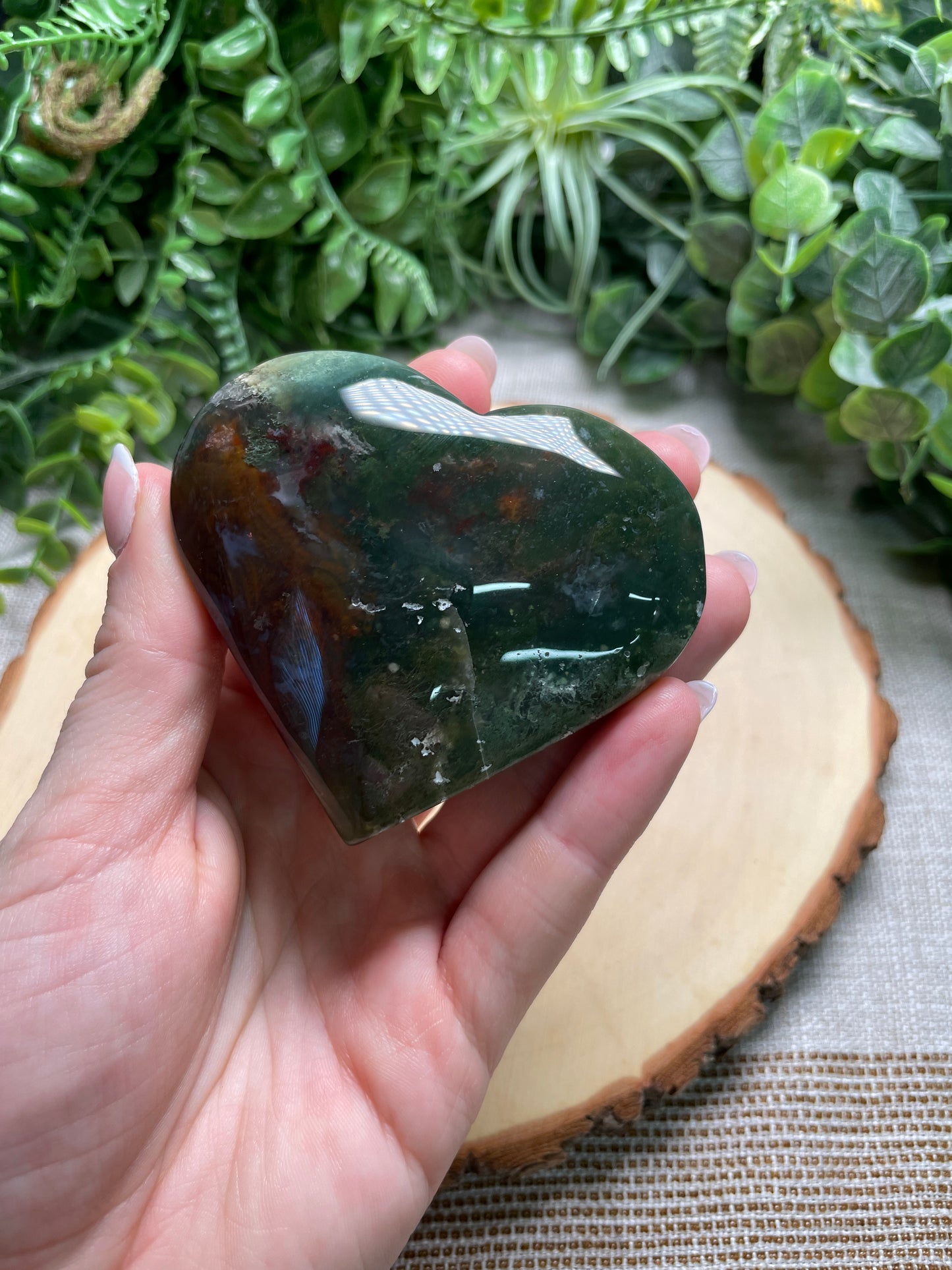 Moss Agate Heart