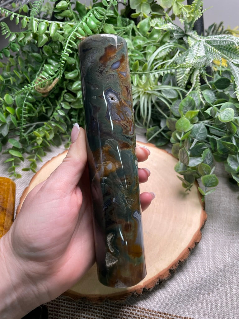 Moss Agate Cylinder