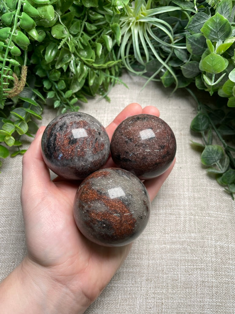 Sunstone and Agate Sphere