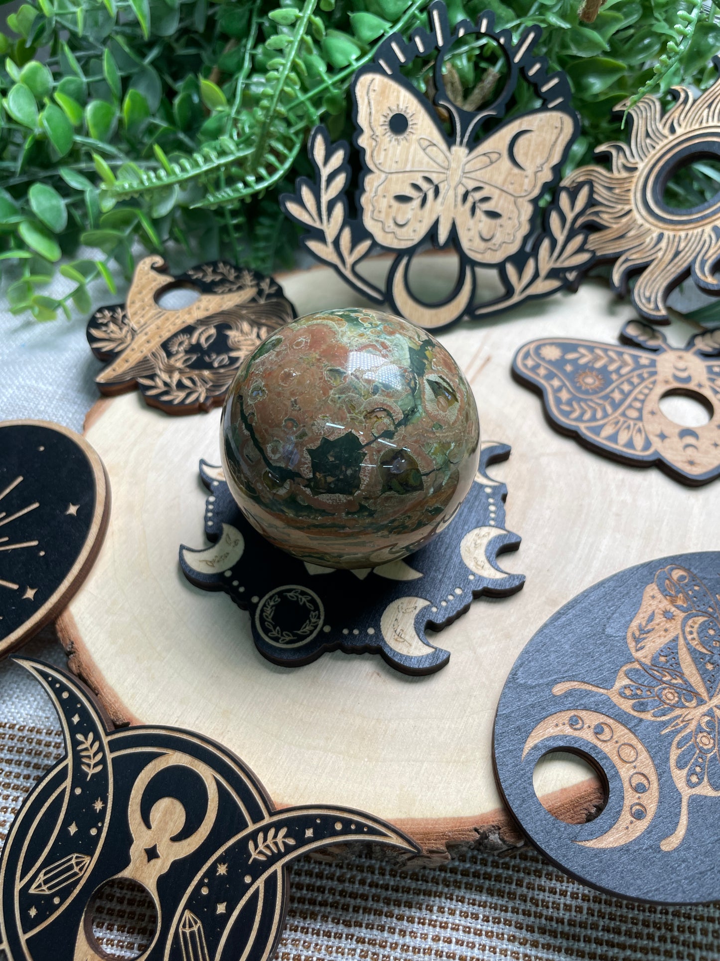 Wooden Sphere Stand