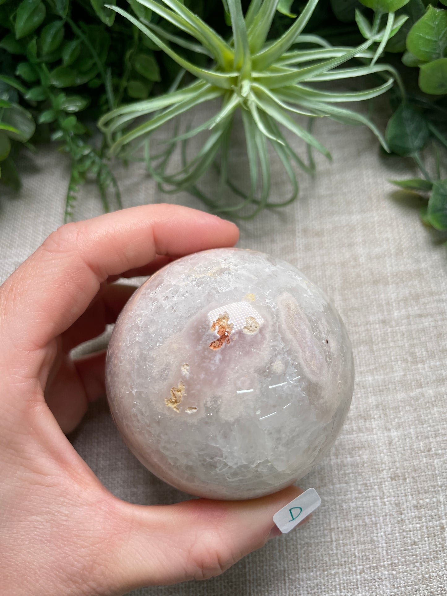 Flower Agate and Pink Amethyst Mix Sphere