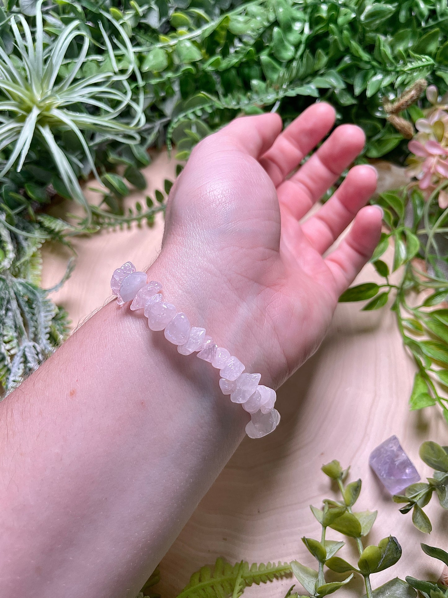 Rose Quartz Chip Bracelet