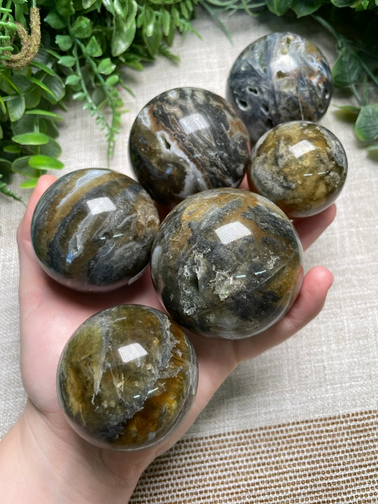 Yellow Fluorite and Sphalerite Sphere