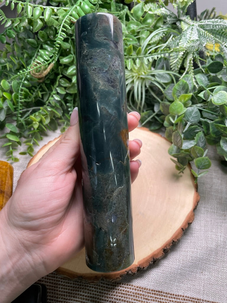 Moss Agate Cylinder