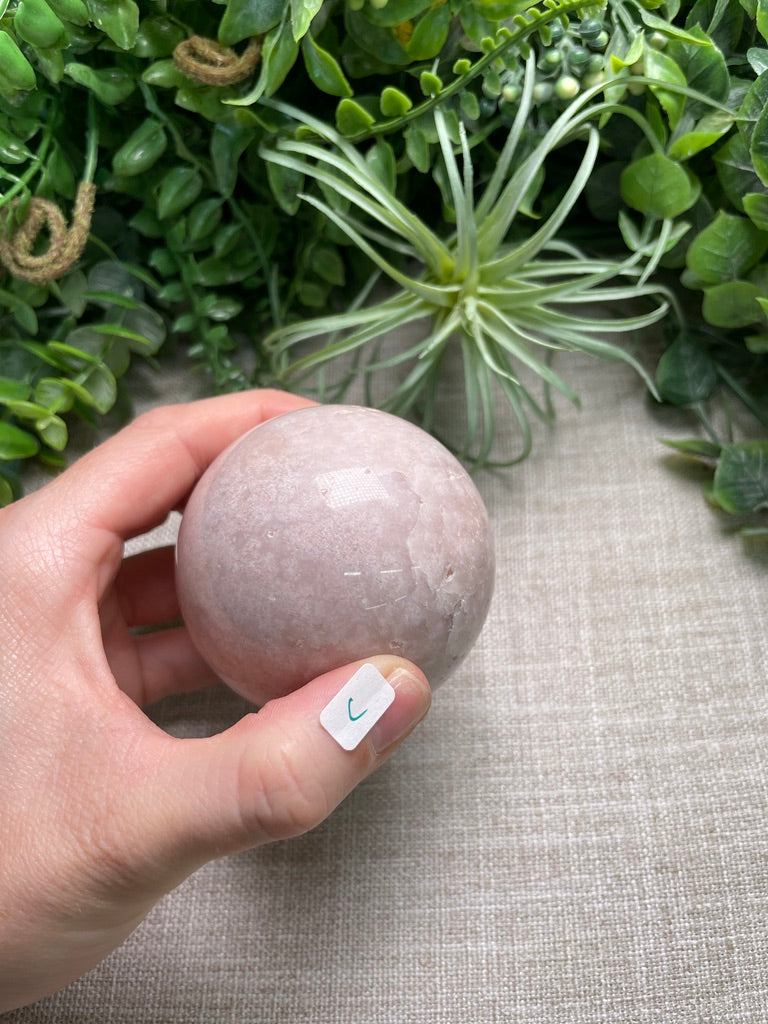 Flower Agate and Pink Amethyst Mix Sphere